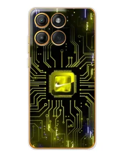 Чехол для Motorola MOTO G86 с картинкой «Nike — золотая искра»
