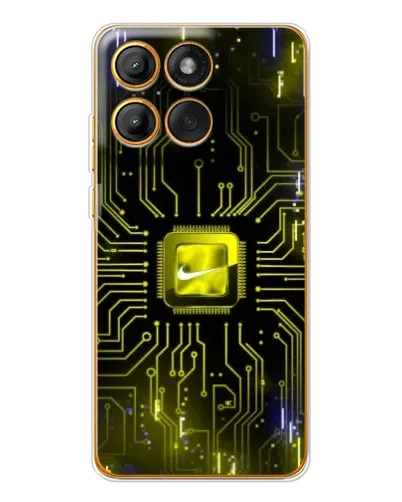 Чехол для Motorola MOTO G86 с картинкой «Nike — золотая искра»