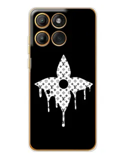 Чехол для Motorola MOTO G86 с картинкой «Цветочная монограмма»