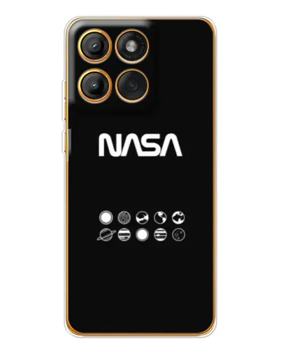 Чехол для Motorola MOTO G86 с картинкой «NASA — технический принт»