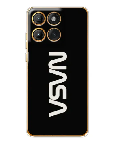 Чехол для Motorola MOTO G86 с картинкой «NASA — вертикальный логотип»