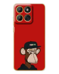 Чехол для Motorola MOTO G86 с картинкой «Bored Ape — красный фон» Чехол для Motorola MOTO G86 с картинкой «Bored Ape — красный фон»