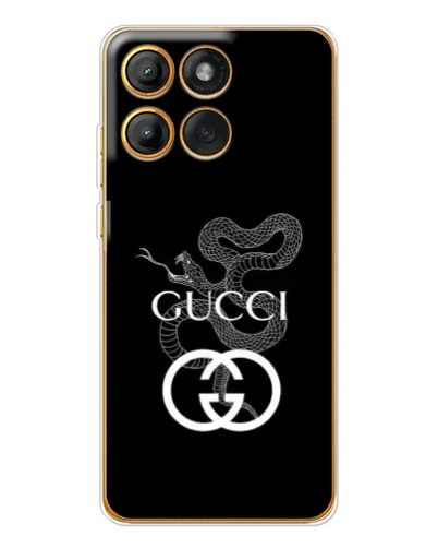 Чехол для Motorola MOTO G86 с картинкой «Gucci — серебряная змея»