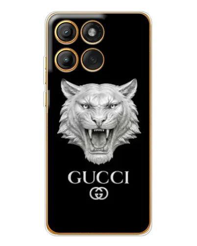 Чохол для Motorola MOTO G86 з картинкою «Gucci — срібний лев» Чохол для Motorola MOTO G86 з картинкою «Gucci — срібний лев»