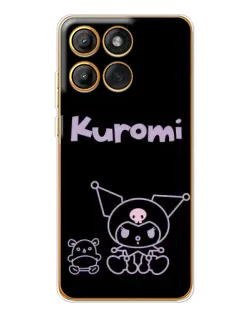 Чехол для Motorola MOTO G86 с картинкой «Kuromi — черный минимализм»