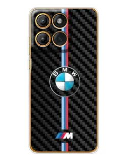 Чехол для Motorola MOTO G86 с картинкой «Эмблема BMW и карбон»