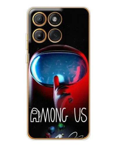 Чехол для Motorola MOTO G86 с картинкой «Красный импостер — макро»