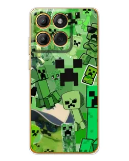 Чехол для Motorola MOTO G86 с картинкой «Криперы Minecraft»