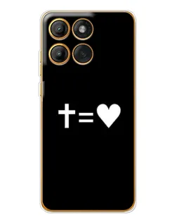 Чехол для Motorola MOTO G86 с картинкой «Крест и Сердце»