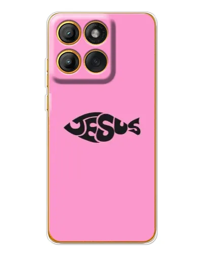 Чехол для Motorola MOTO G86 с картинкой «Розовый символ  Jesus»