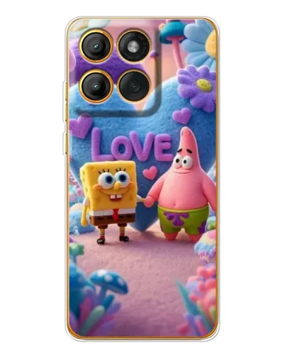 Чехол для Motorola MOTO G86 с картинкой «Губка Боб Патрик»