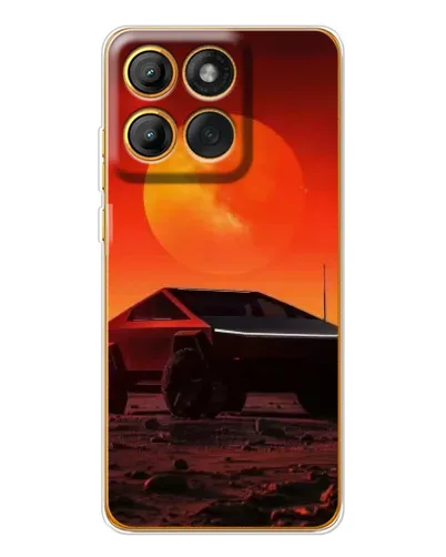Чехол для Motorola MOTO G86 с картинкой «Cybertruck на Марсе»