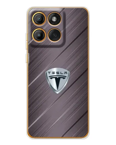 Чехол для Motorola MOTO G86 с картинкой «Металлическая текстура Tesla»