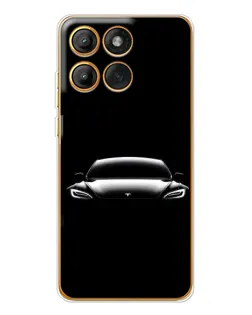 Чехол для Motorola MOTO G86 с картинкой «Фары Tesla Night» Чехол для Motorola MOTO G86 с картинкой «Фары Tesla Night»