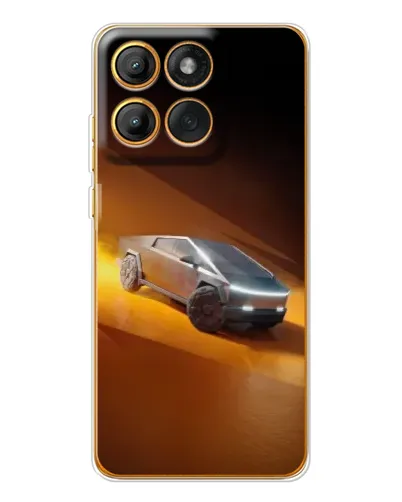 Чехол для Motorola MOTO G86 с картинкой «Cybertruck в пустыне»