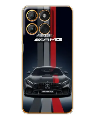 Чехол для Motorola MOTO G86 с картинкой «Mercedes — белый карбон» Чехол для Motorola MOTO G86 с картинкой «Mercedes — белый карбон»