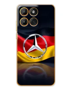 Чехол для Motorola MOTO G86 с картинкой «Mercedes — флаг Германии»