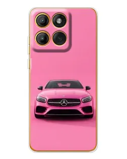 Чехол для Motorola MOTO G86 с картинкой «Розовый Mercedes AMG»