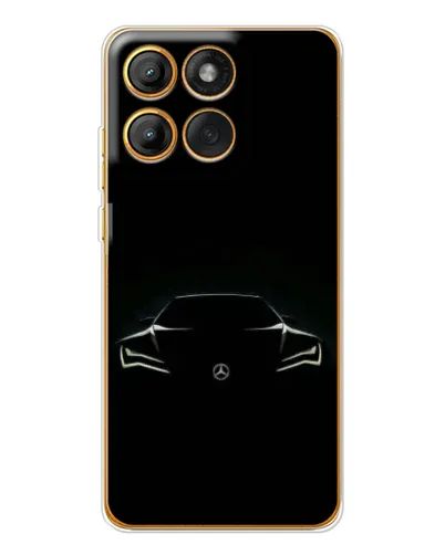 Чехол для Motorola MOTO G86 с картинкой «Mercedes — силуэт авто» Чехол для Motorola MOTO G86 с картинкой «Mercedes — силуэт авто»