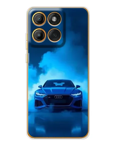Чехол для Motorola MOTO G86 с картинкой «Audi — голубая энергия»