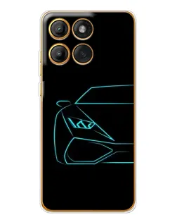 Чехол для Motorola MOTO G86 с картинкой «Голубой силуэт Lamborghini» Чехол для Motorola MOTO G86 с картинкой «Голубой силуэт Lamborghini»