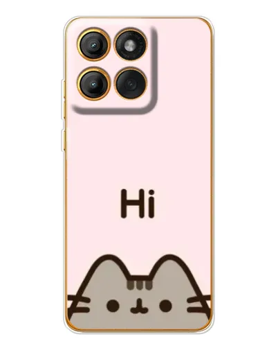 Чехол для Motorola MOTO G86 с картинкой «Пушин говорит Hi»