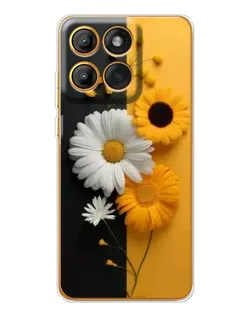 Чехол для Motorola MOTO G86 с картинкой «Подсолнух и ромашка»