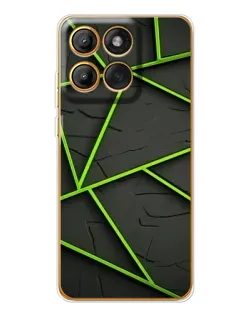 Чехол для Motorola MOTO G86 с картинкой «Зеленые геометрические линии»