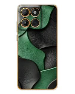 Чехол для Motorola MOTO G86 с картинкой «Зеленые кожаные волны»