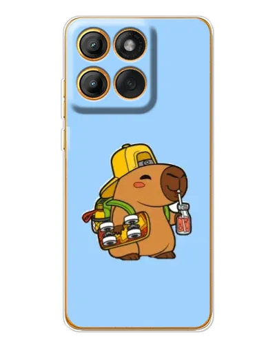 Чехол для Motorola MOTO G86 с картинкой «Капибара на скейте»