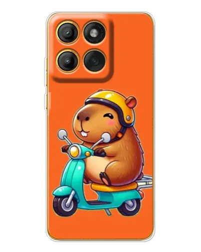 Чехол для Motorola MOTO G86 с картинкой «Капибара на скутере»