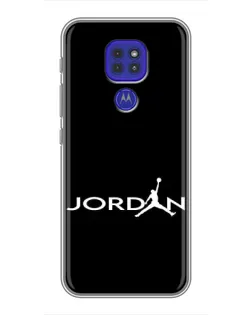 Чехол для Motorola MOTO G9 Play с картинкой «Jordan White Logo»