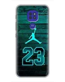 Чехол для Motorola MOTO G9 Play с картинкой «Jordan Cyan 23»