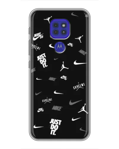 Чехол для Motorola MOTO G9 Play с картинкой «Nike Black Pattern» Чехол для Motorola MOTO G9 Play с картинкой «Nike Black Pattern»