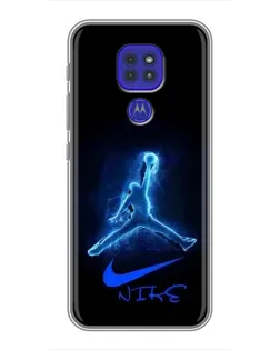 Чехол для Motorola MOTO G9 Play с картинкой «Jordan Neon Blue»