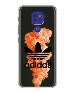 Чехол для Motorola MOTO G9 Play с картинкой «Оранжевый дым Adidas»