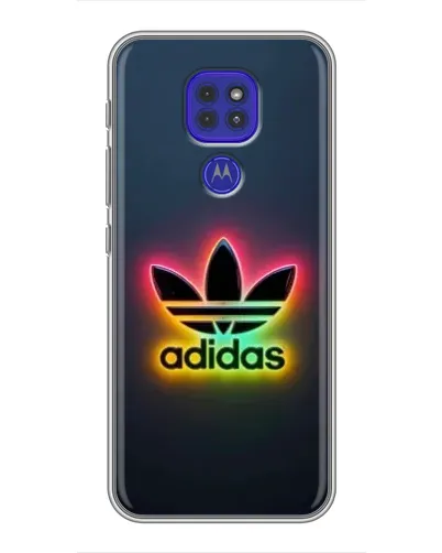Чехол для Motorola MOTO G9 Play с картинкой «Неоновый Adidas»