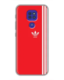 Чехол для Motorola MOTO G9 Play с картинкой «Красный минимализм Adidas»