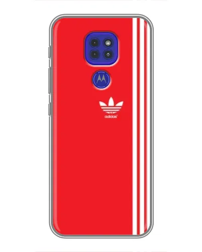 Чехол для Motorola MOTO G9 Play с картинкой «Красный минимализм Adidas»