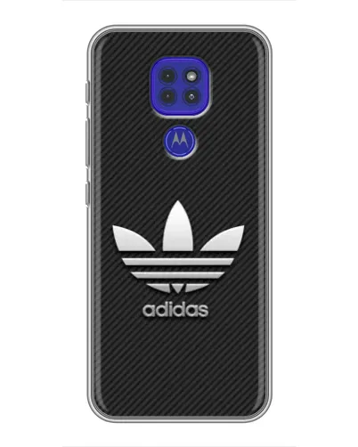 Чехол для Motorola MOTO G9 Play с картинкой «Adidas Карбоновая текстура»