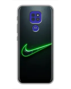 Чехол для Motorola MOTO G9 Play с картинкой «Неоновый контур Nike»