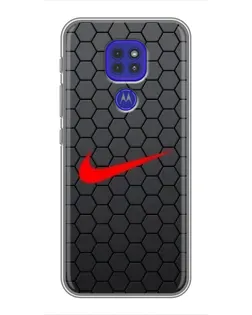 Чехол для Motorola MOTO G9 Play с картинкой «Nike — карбоновая сетка»