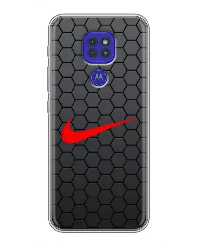 Чохол для Motorola MOTO G9 Play з картинкою «Nike — карбонова сітка»