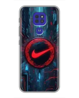 Чохол для Motorola MOTO G9 Play з картинкою «Техногенний стиль Nike»