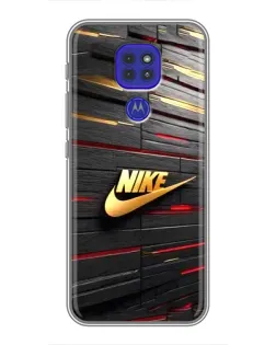 Чохол для Motorola MOTO G9 Play з картинкою «Золотий Nike на металі»