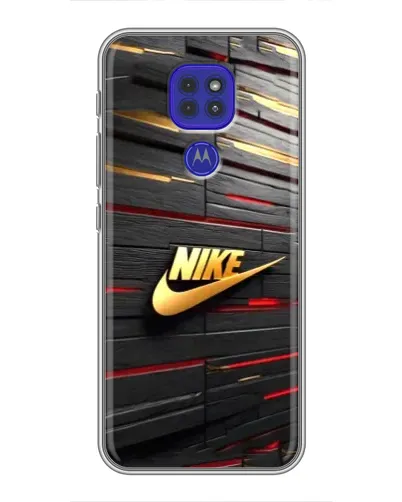 Чохол для Motorola MOTO G9 Play з картинкою «Золотий Nike на металі»