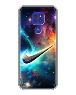Чохол для Motorola MOTO G9 Play з картинкою «Космічний Nike Swoosh»
