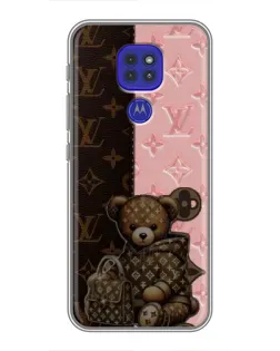 Чохол для Motorola MOTO G9 Play з картинкою «Ведмедик у стилі LV»