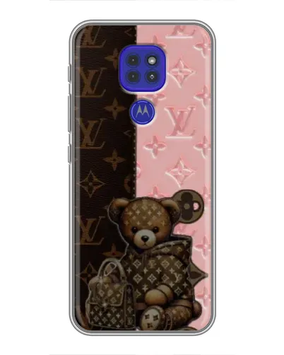 Чохол для Motorola MOTO G9 Play з картинкою «Ведмедик у стилі LV»