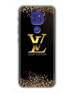Чохол для Motorola MOTO G9 Play з картинкою «LV — золоті іскри»